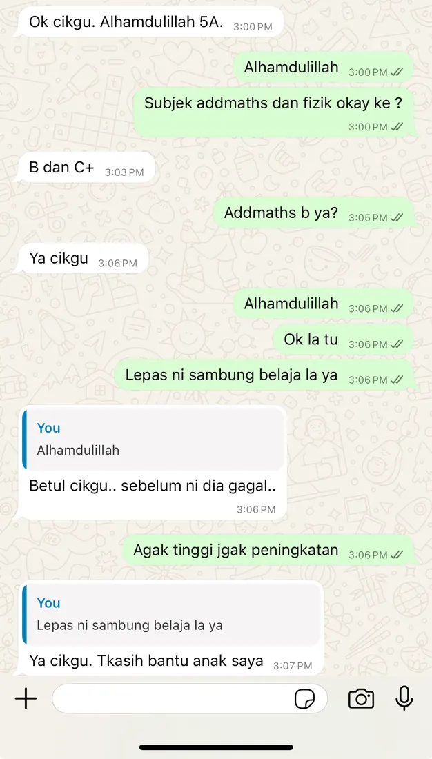 Addmaths.my testimonial from parent 11