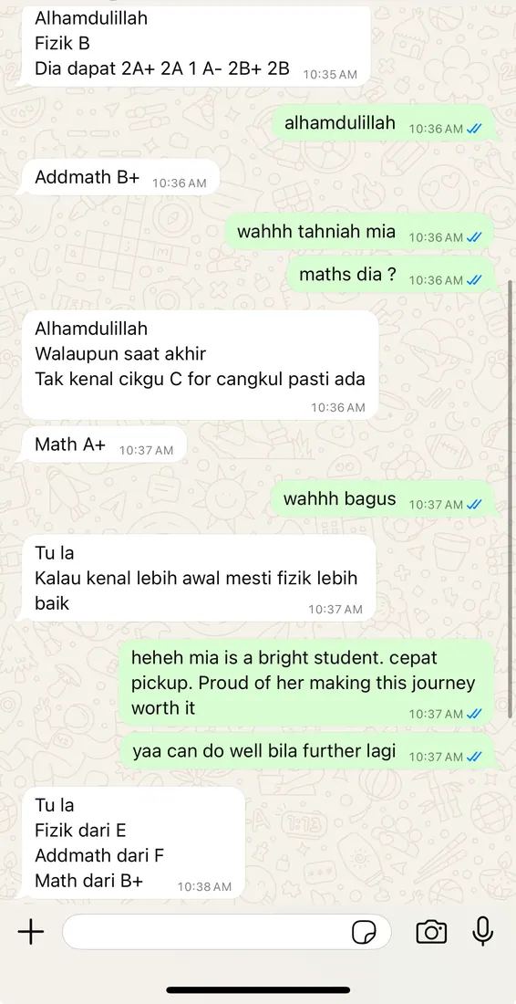 Addmaths.my testimonial from parent 15